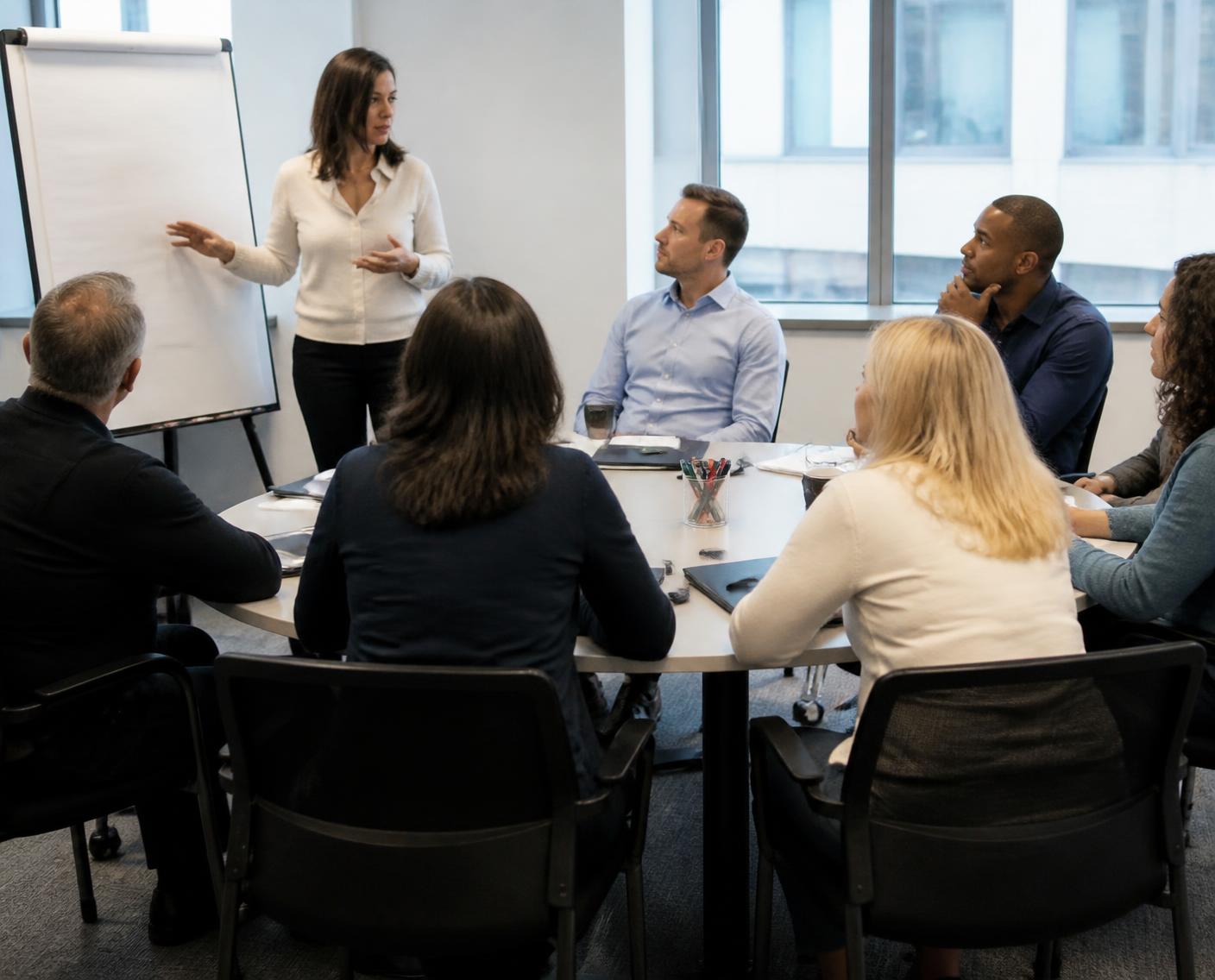 A small group in a workshop